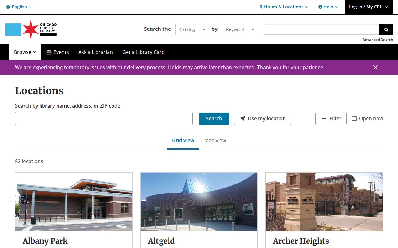 Chicago Public Library branch directory with Illinois phone listings