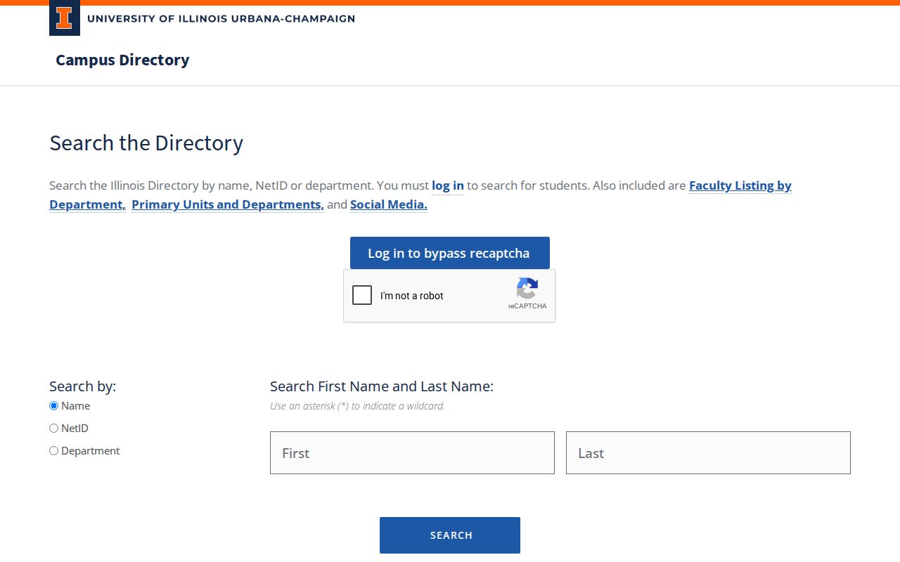 UIUC campus directory search for Illinois university phone numbers