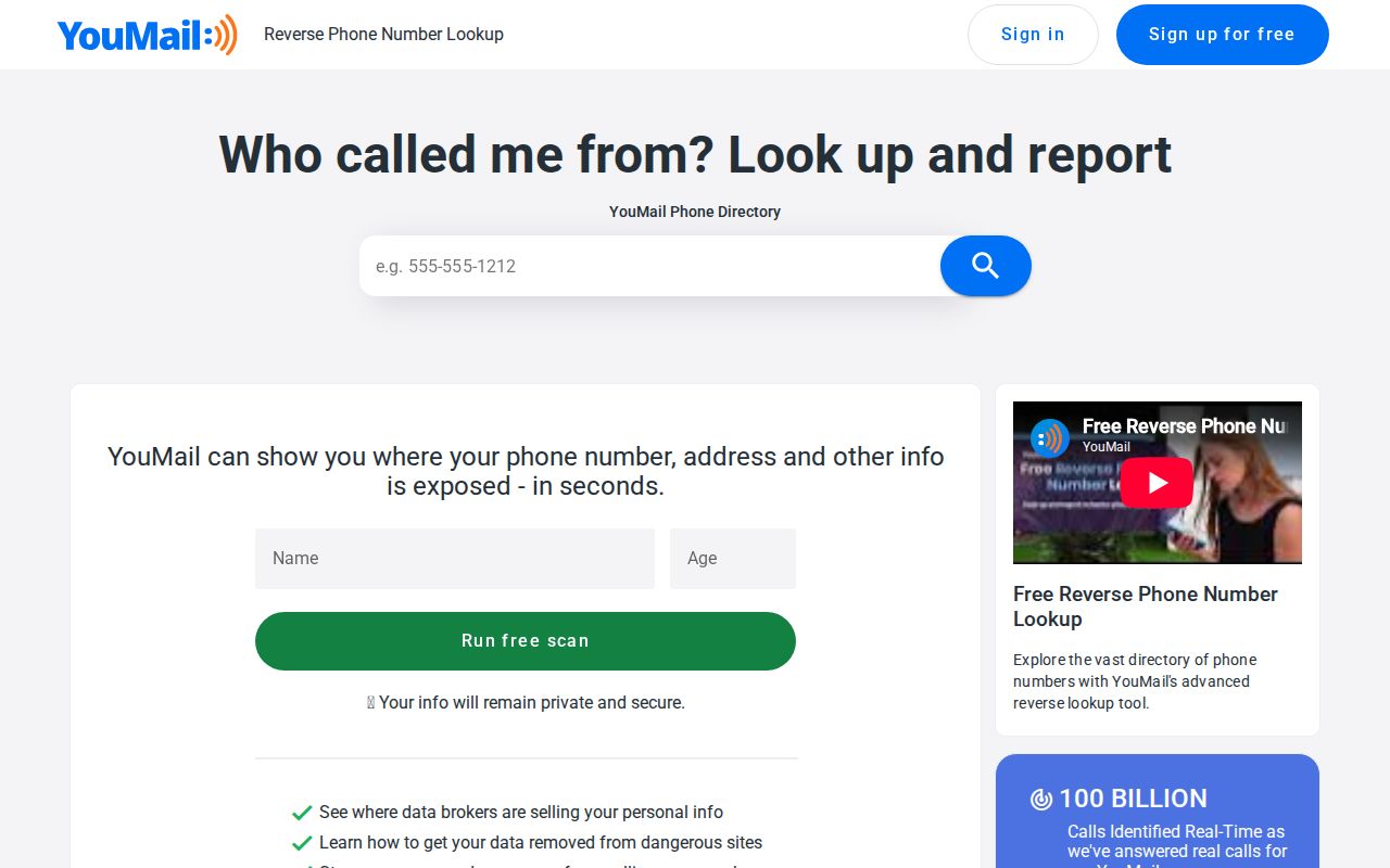 YouMail phone and spam directory covering Illinois phone numbers